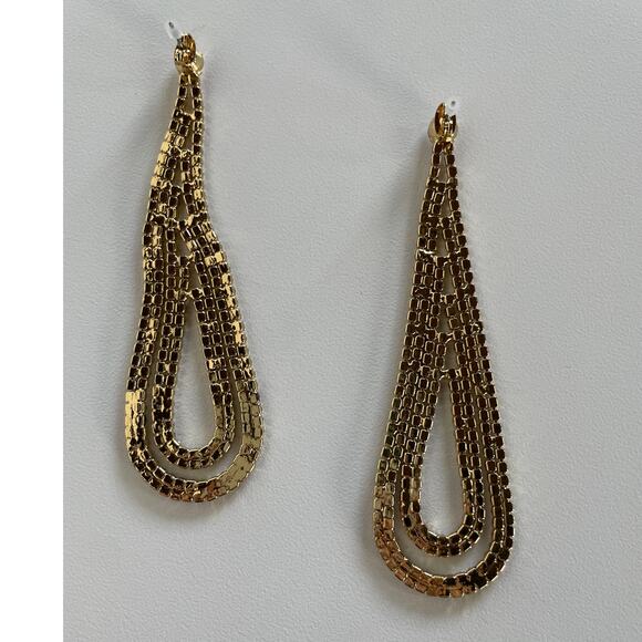 Ettika Earrings Womens Jewelry Gold Drop Rhinestone Revolve Statement Dangle - Picture 4 of 8